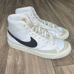 Nike White and Black High-Top Sneakers
